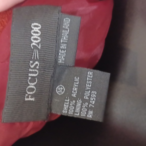 FOCUS 2000 Coat Women's 12 Burnt Orange Retro Two Front Pocket Lining - Picture 7 of 9